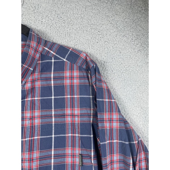 Columbia Men's Blue Red Plaid Button Up Shirt Size L - Picture 9 of 9